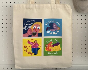 Weekly Mood Tote - From Monday Blues to Weekend Vibes