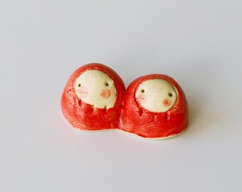 Adoreable Ceramic Chopstick Rests - Daruma, Handmade, Japanese Style, Kitchen & Dinning Decor