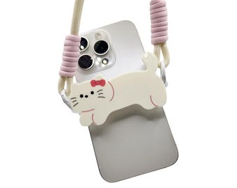 Cat Phone Clip – Braided Shoulder Strap, Universal Fit