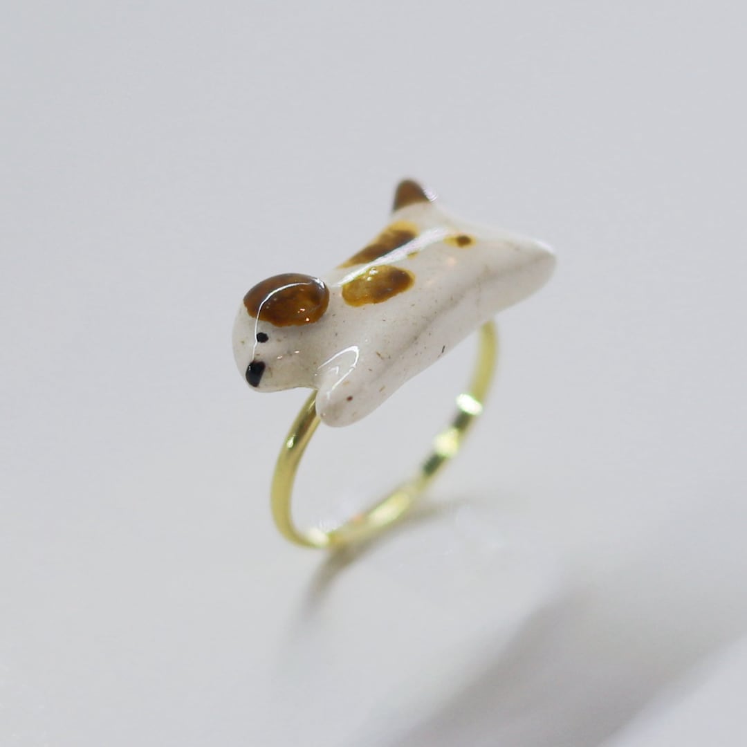 Colorful Ceramic Dog Rings With Adjustable Metal Band - Etsy