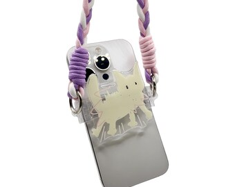 Cat Design Phone Clip with Braided Shoulder Strap – Universal Fit