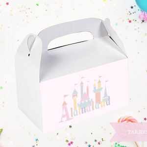 Retro Theme Park Gift Box Printable Editable Pastel Disneyland Gift Box Printable Vintage Disney Land Gift Box Printable CustomCastle