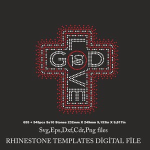 God is love Rhinestone Template, Cross shirt svg, ss10 Cricut Rhinestone,Rhinestone Download File svg eps png dxf cdr
