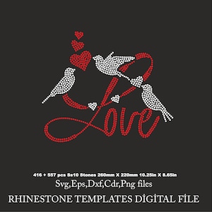 Bird Rhinestone Template, love svg template, bird shirt svg, ss10 for Cricut rhinestone template design Download File svg eps png dxf cdr