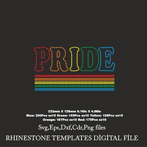 Pride Rhinestone Template, Pride for Cricut rhinestone template design, ss10 svg Download File svg eps png dxf cdr