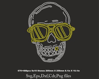 Skull Rhinestone Template, Skull shirt svg for Cricut rhinestone template rhinestone ss10 Download File svg eps png dxf cdr