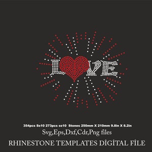 Love Rhinestone Template, Love for Cricut rhinestone template, rhinestone ss10 Download File svg eps png dxf cdr Bling SVG design