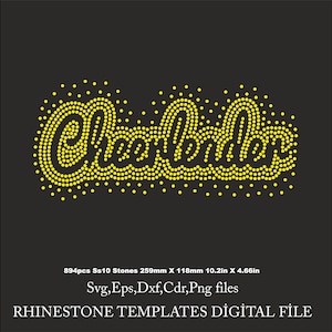 Cheer Leader Rhinestone Template, cricut cheer, cheer templates, ss10 for Cricut rhinestone template Download File svg eps png dxf cdr
