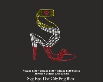 Shoes Rhinestone Template, Shoes shirt svg, High heels svg file for Cricut rhinestone template ss10 Download File svg eps png dxf cdr
