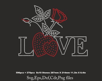 Valentine's Day Rhinestone Template, Love shirt svg, Love ss10 svg file for Cricut rhinestone template Download File svg eps png dxf cdr