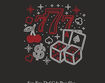 Poker Rhinestone Template, Casino rhinestone, casino shirt svg, ss10 for Cricut rhinestone template Download File svg eps png cdr