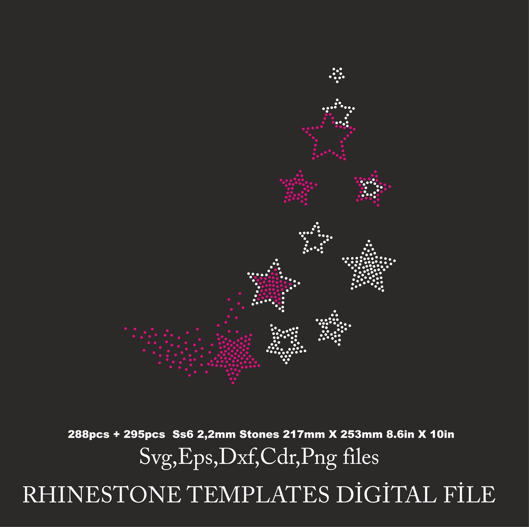 Comet Rhinestone Svg Template Ss6, Star Rhinestone Template Starbrust ...