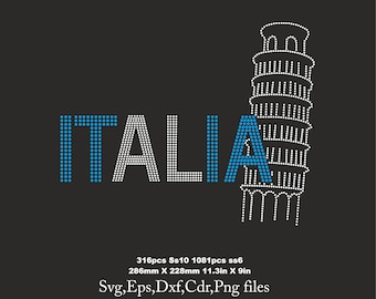 Rhinestone Template italia Pisa Tower rhinestone templates, ss6 ss10 Cricut rhinestone template rhinestone  Download  svg eps png dxf cdr