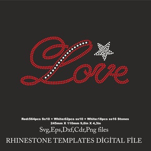 Valentine s day Rhinestone Template Love,Rhinestone Heart, for Cricut rhinestone template rhinestone ss10 or ss16 Download File svg