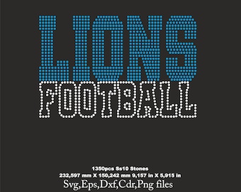 Lions Football Rhinestone Template,football rhinestone ,lions Rhinestone Template, rhinestone Svg, ss10 Cricut Download