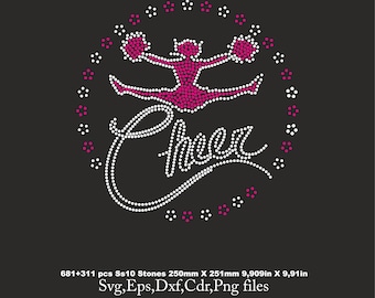 Cheer Rhinestone Template, cheer shirt svg, cheer girl svg templates, ss10 for Cricut rhinestone template Download File svg eps png cdr