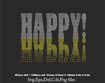 Rhinestone Template Happy,Cricut rhinestone Happy templates, ss10 for ss6 Cricut rhinestone template rhinestone File svg eps png dxf cdr