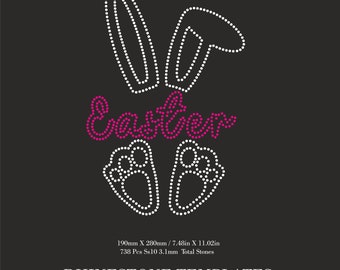 Happy Easter Rhinestone Template, Easter shirt svg, Bunny Easter ss10 svg file for Cricut rhinestone template Download File svg eps dxf cdr