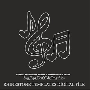 Music Note Rhinestone Template, Cricut music svg, Rhinestone templates, music Rhinestone Template, Cricut Svg,ss10, Cricut  File svg