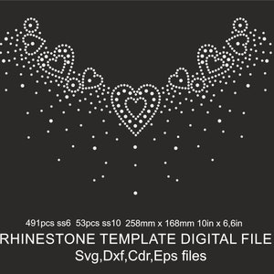 Rhinestone Template Neckline Collar Jevelry Necklace for Cricut rhinestone template rhinestone ss10 ss6 Download File svg eps png dxf cdr