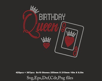 Birthday Rhinestone Template, Birthday shirt svg, poker ss10 for Cricut rhinestone template rhinestone  Download File svg eps png dxf cdr