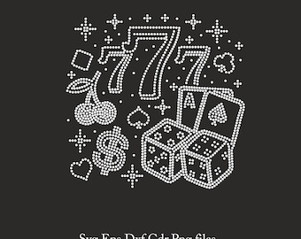 Casino Rhinestone Template, Playing cards rhinestone, casino shirt svg, ss10 for Cricut rhinestone template Download File svg eps png cdr