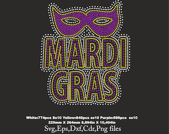 Mardi Gras Rhinestone Template, Mardi Gras shirts svg, Mardi gras Rhinestone Svg ss10 Cut Files, ss10 Download File svg eps png dxf cdr