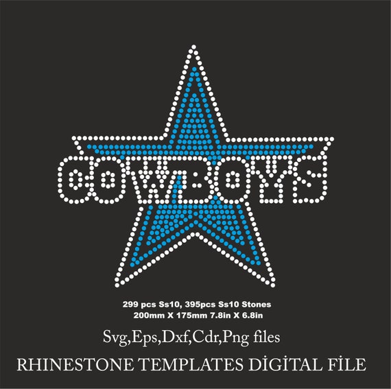 Cowboys Rhinestone Template, Football, Dallas rhinestone ,Cheer Rhinestone,  rhinestone Svg, Cowboys ss10 for Cricut Download File svg