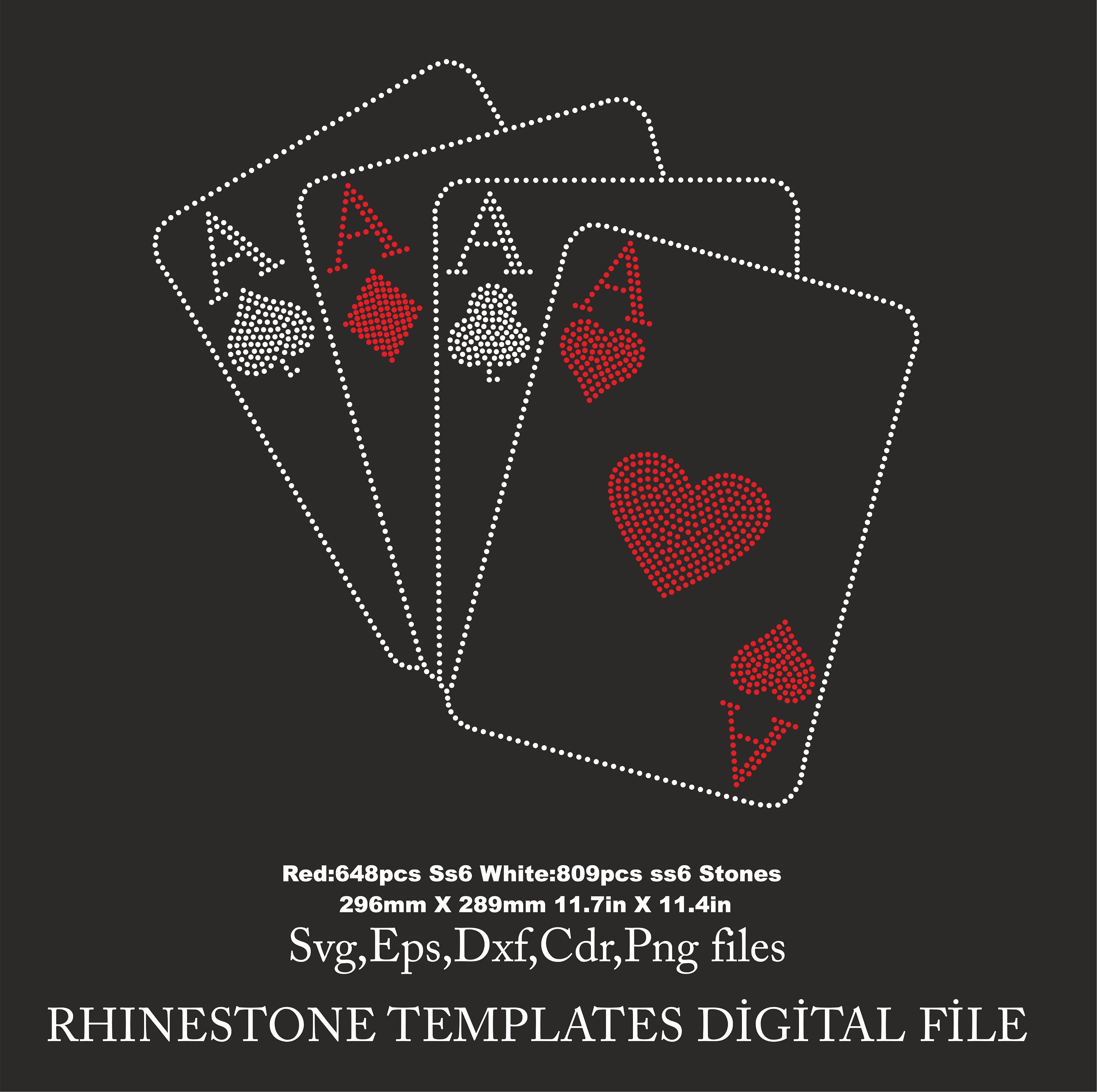 Playing Cards Rhinestone Rhinestone Template Playing Cards Rhinestone Templates, Ss6 for Cricut ...