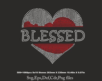 Blessed Rhinestone Template, blessed shirt svg, Blessed ss10 svg file for Cricut rhinestone template Download File svg eps png dxf cdr