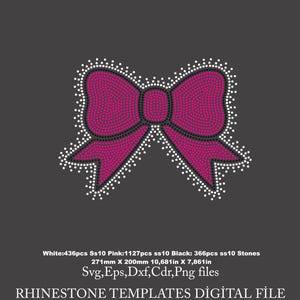 Cheer Bow Rhinestone Template, Ribbon shirt svg, Ribbon svg file for Cricut template, ss10 rhinestone Download File svg eps png dxf cdr