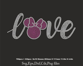 Valentine's Day Rhinestone Template, Love shirt svg, Love ss10 for Cricut rhinestone template rhinestone  Download File svg eps png dxf cdr