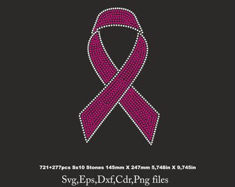 Pink Out Cancer Rhinestone Template, Cancer shirt svg, Cancer ribbon Svg, ss10 for Cricut rhinestone template Download File svg eps dxf cdr