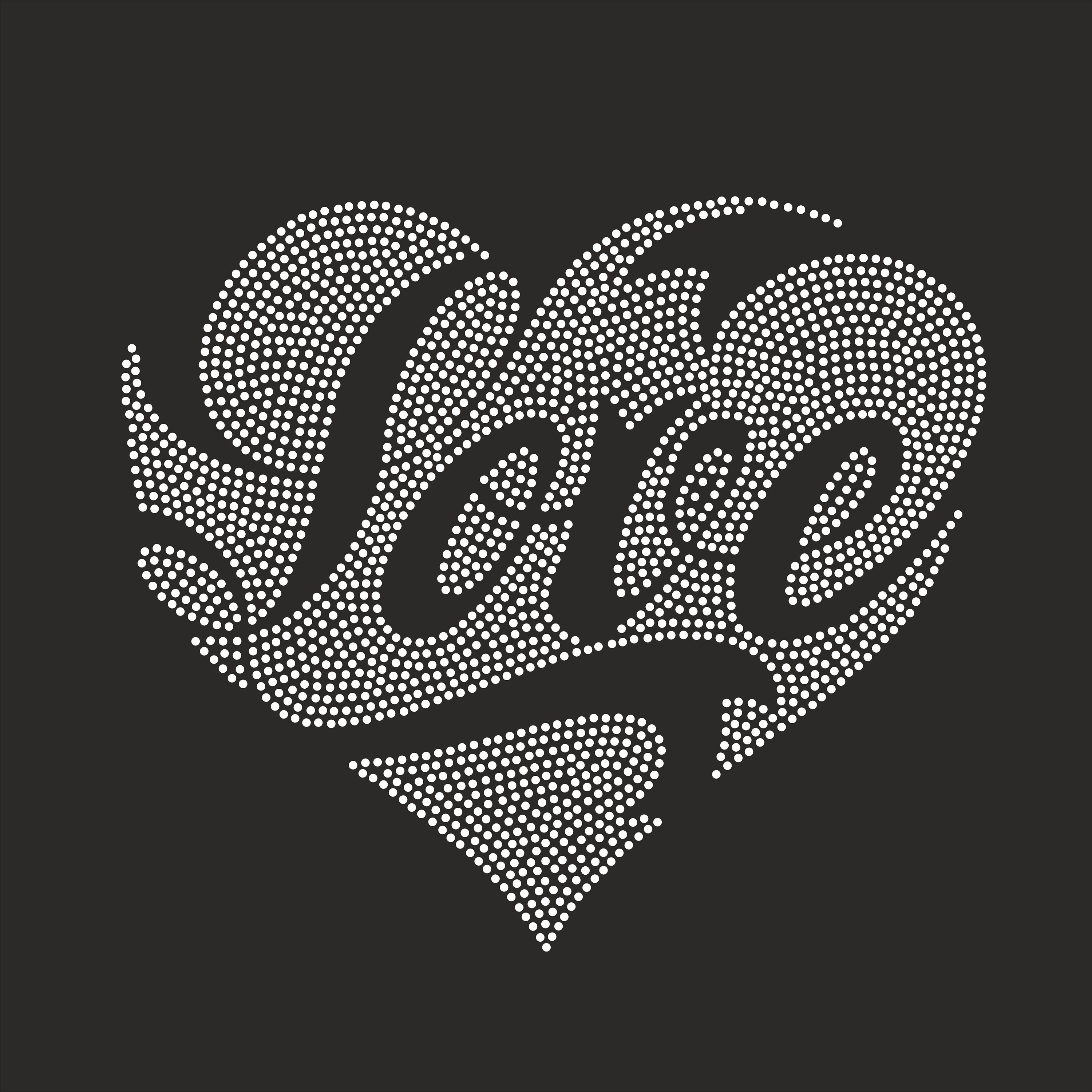 Love Heart Rhinestone Template Svg File for Cricut Rhinestone Template ...