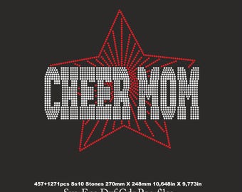 Szablon z kryształkami Cheer Mom, koszulka Cheer Mom SVG, szablon Cheer Mom Cricut, plik SVG SS10 dla szablonu Cricut Pobierz plik SVG EPS CDR