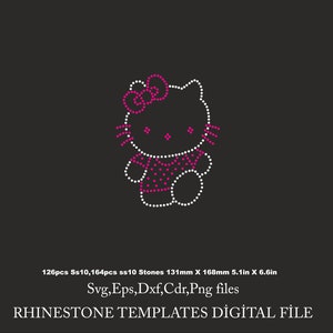 Rhinestone Template Cat for Cricut rhinestone template rhinestone ss10 Download File svg eps png dxf cdr