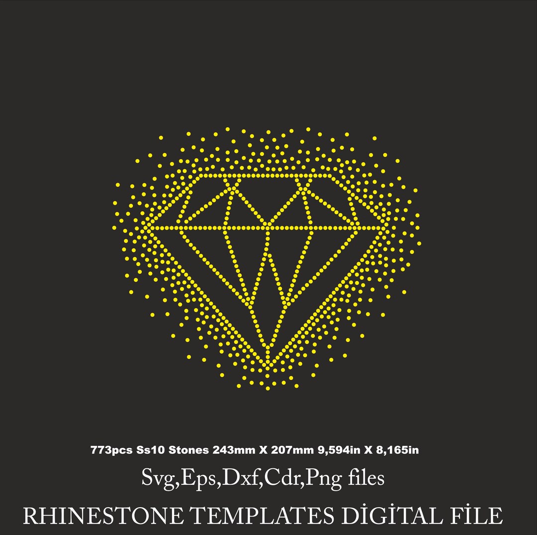 Diamond Rhinestone Template, Diamond Shirt Svg, Diamond Svg File for ...
