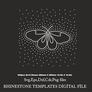 Butterfly Rhinestone Template, Butterfly svg template, Bling svg shirt design, svg file for Cricut template, Download File svg Hotfix Svg