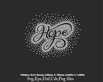 Hope Rhinestone Template, Hope shirt svg, Scattered svg, hope svg file for Cricut rhinestone template Download File svg eps png cdr