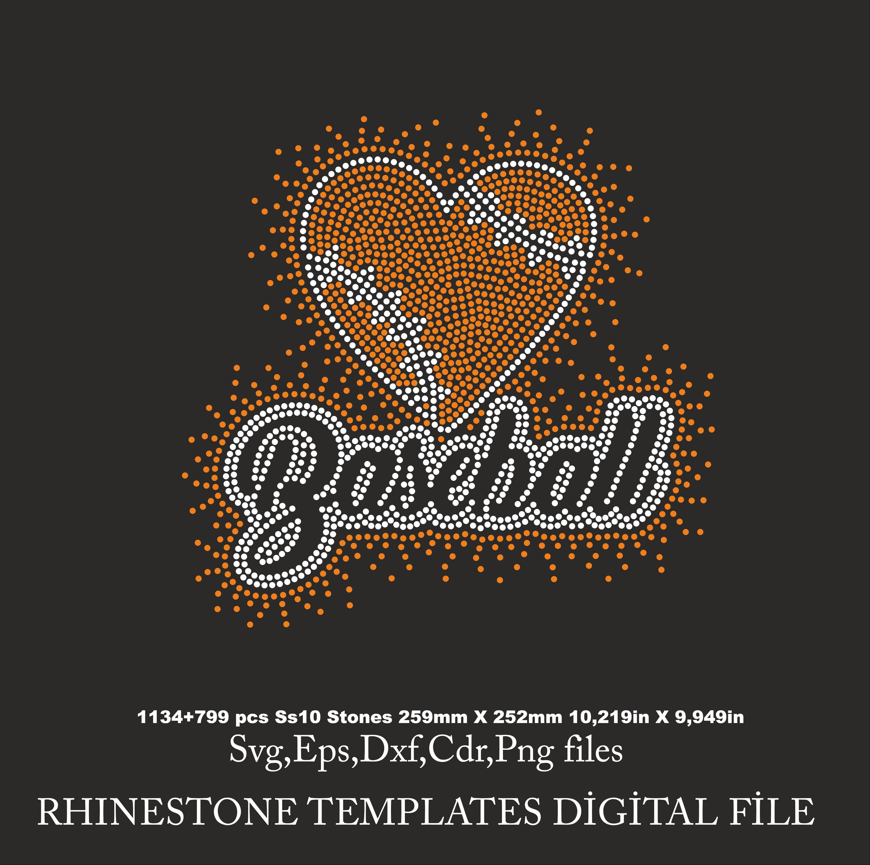 Baseball Rhinestone Template, Baseball Shirt Svg,baseball Heart for ...