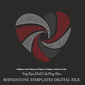 Heart Rhinestone Template, heart shirt svg, svg file for Cricut template,heart rhinestone, Download File svg eps png dxf cdr Hotfix Svg file