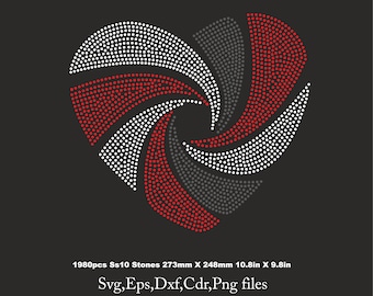 Heart Rhinestone Template, Heart shirt svg, cricut heart, ss10 for Cricut rhinestone template rhinestone  Download File svg eps png dxf cdr