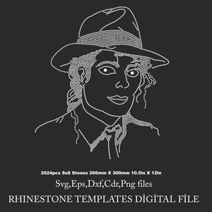 Michael jackson Rhinestone Template, Michael jackson shirt svg, svg file for Cricut rhinestone template  ss6 Download File svg eps  dxf cdr
