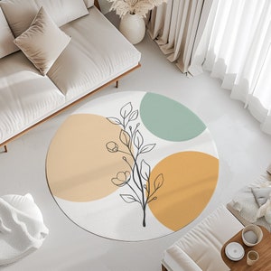 Round Rug | Bohemian Style | Colorful Floor Carpet | Abstract Circle Rug | Mat | Geometric Area Rugs | Rug For Living Room