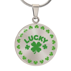 Lucky Four-Leaf Clover Pendant Necklace – St. Patrick’s Day Jewelry – Good Luck Charm Necklace – Irish Gift for Her