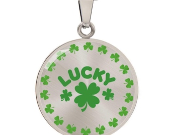 Fyrklöverhängehalsband – St. Patrick’s Day-smycken – Lycka till-halsband – Irländsk present till henne