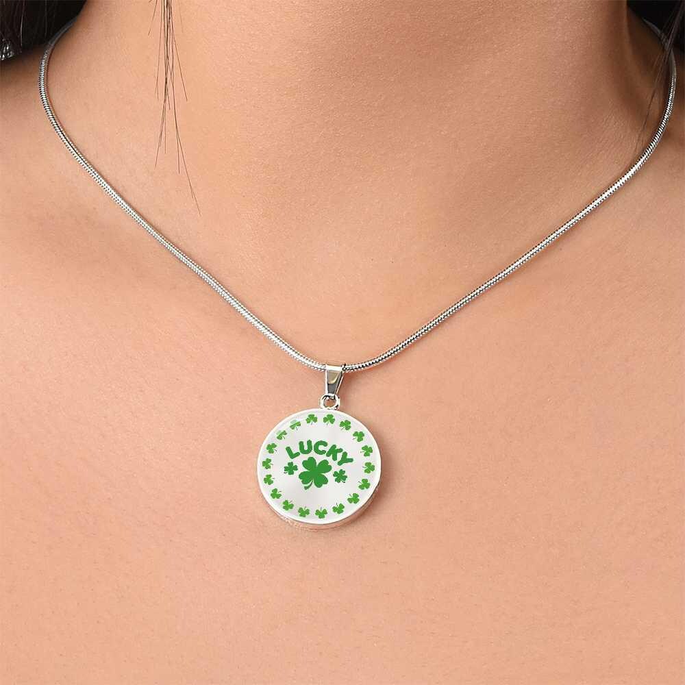 Collana con quadrifoglio: ciondolo personalizzato con iniziale e pietra portafortuna - Italia