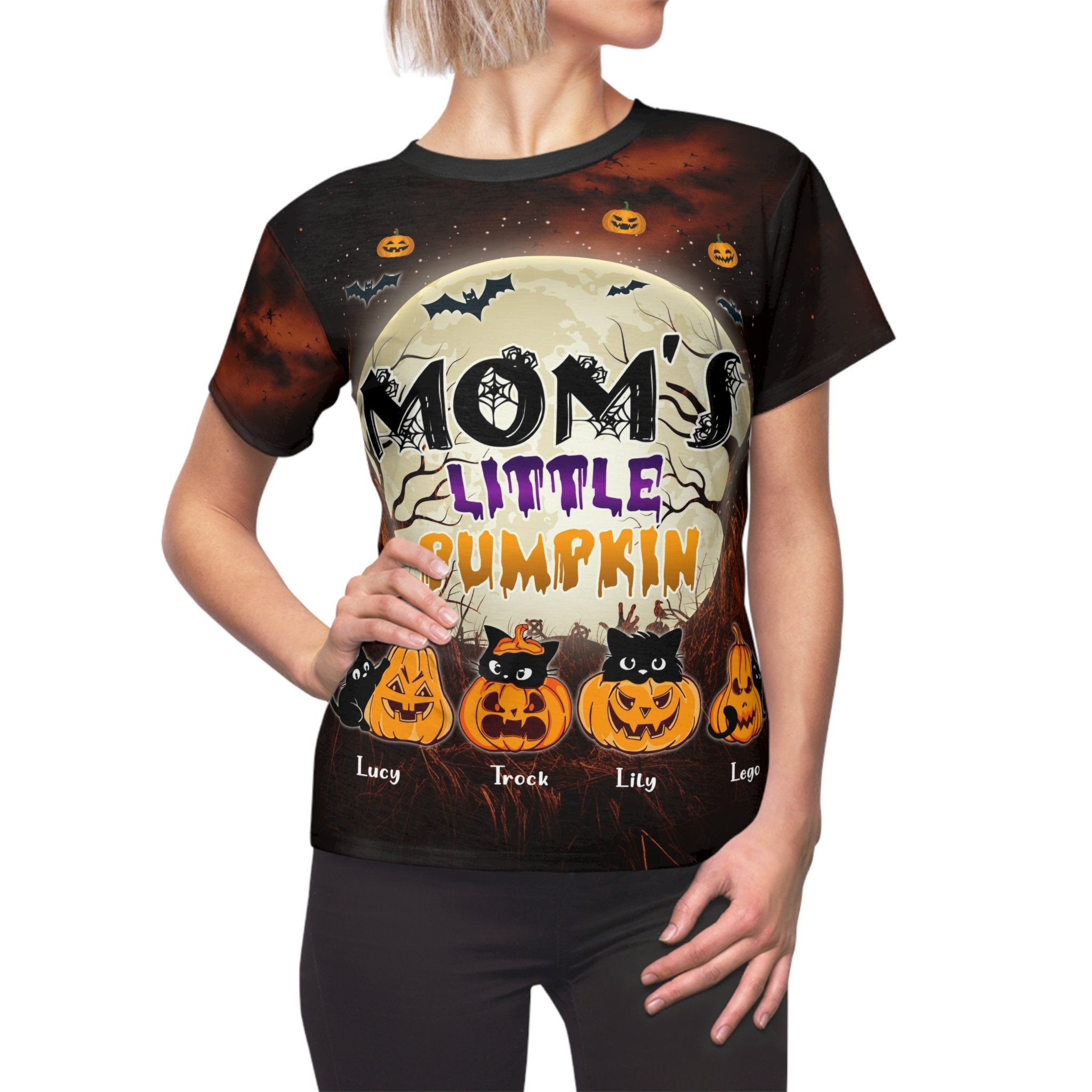 Discover Halloween Cat - Halloween Pumpkin Vintage 3D T-Shirt