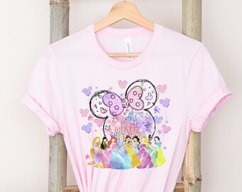 Camisa de princesa de Disney, camiseta del castillo de acuarela de Disney, viaje de niña de Disney, camisa de princesa, castillo de princesa, viaje familiar de Disney, castillo de princesa.
