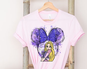 T-shirt aquarelle Raiponce : t-shirt princesse Tangled